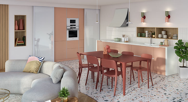 Cuisine sans meuble haut