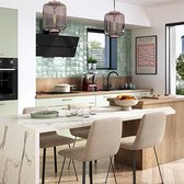 cuisine sans meuble haut verte