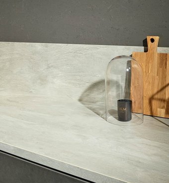 credence en ceramique effet beton gris